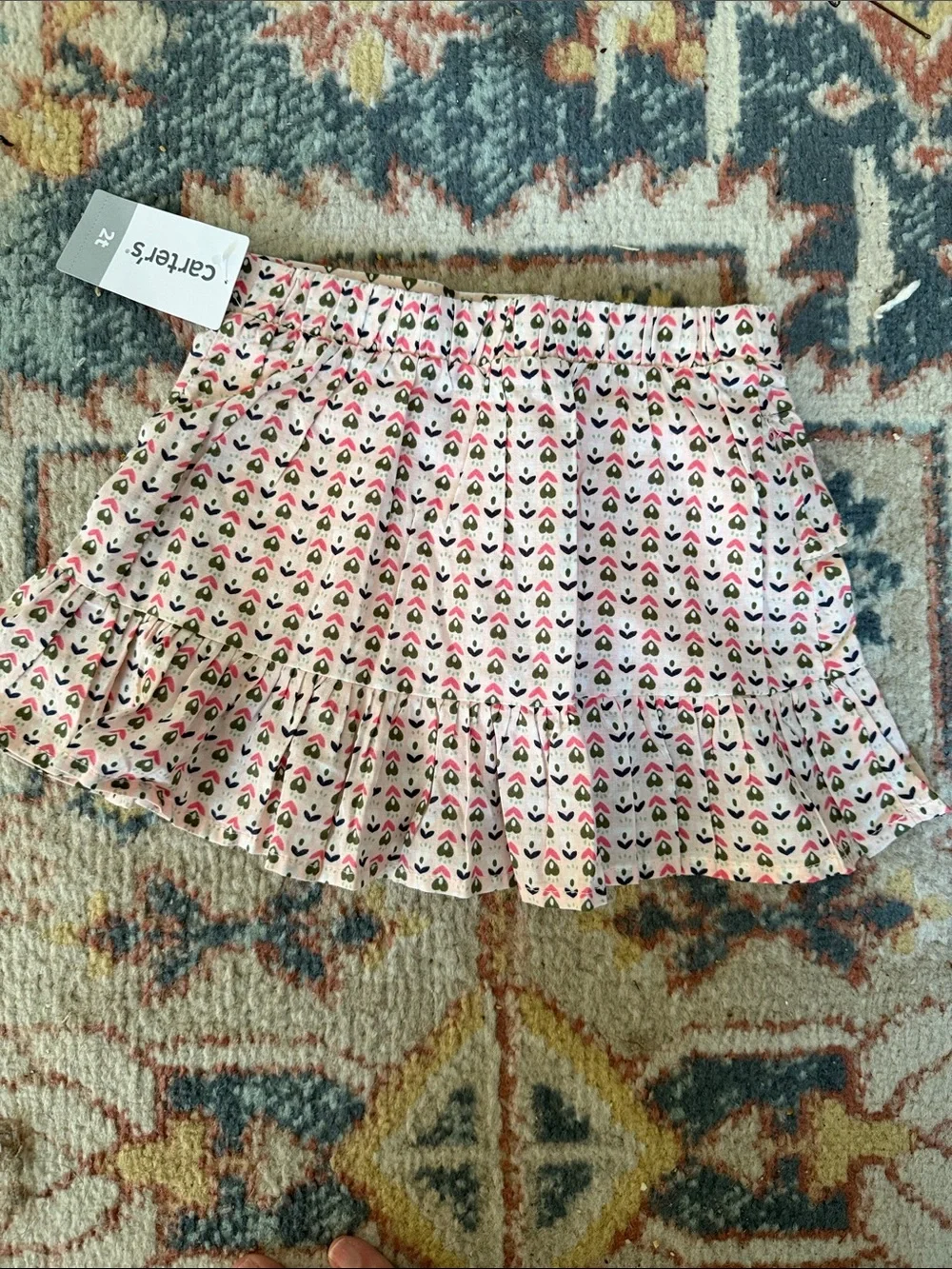 Brand New Carter's Light Pink Heart-Print Ruffle Skort